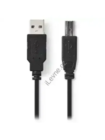 Kabel, USB 2.0, zástrčka A, zástrčka B, k tiskárnám apod. bulk, 2m, černý