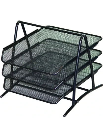 kancelářský odkladač Office Set, A4, kov, černý