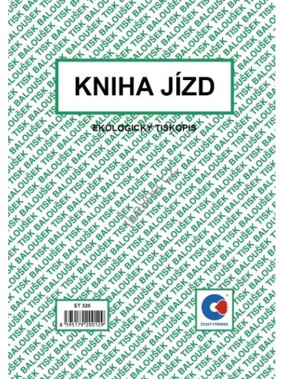 Kniha jízd A5,52 stran,1 blok