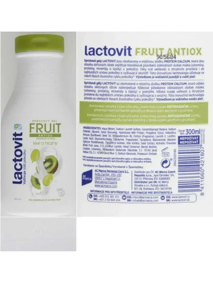 Lactovit Lactourea - sprchový gel Fruit Antiox, 300 ml, kiwi a hrozny