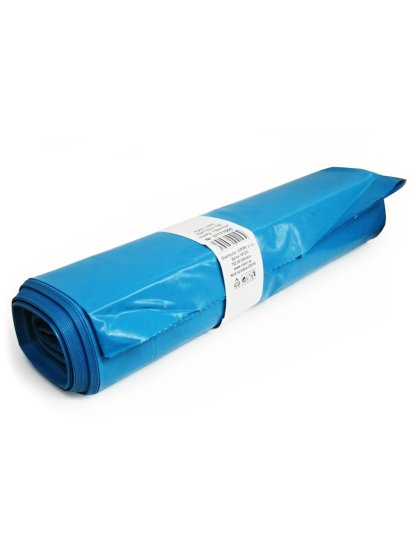 LDPE pytle na odpad rolované 120 l, 70 x 110 cm, 80 µm modré 15 ks/role