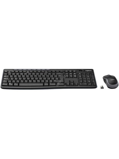 Logitech set MK270/ Bezdrátová klávesnice + myš/ 2.4GHz/ USB přijímač/ CZ/ černý