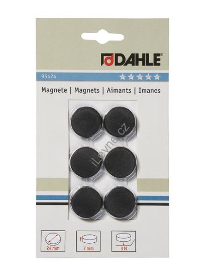magnety plánovací, Ø 24 mm, 3 N, černé
