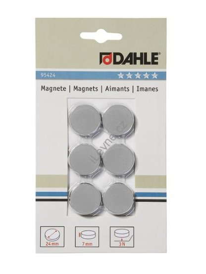 magnety plánovací, Ø 24 mm, 3 N, šedé