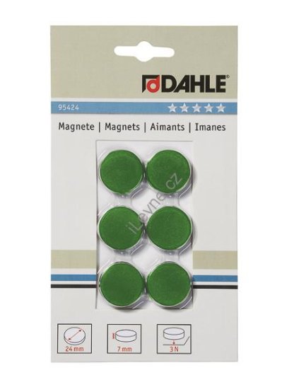 magnety plánovací, Ø 24 mm, 3 N, zelené