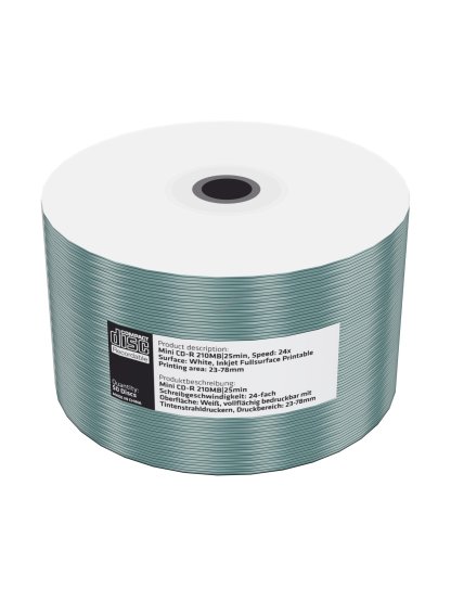 MEDIARANGE CD-R 8cm 200MB 24x folie 50ks Inkjet Printable