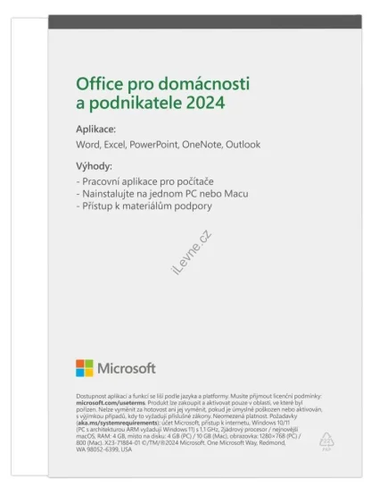 Microsoft Office pro domácnosti a podnikatele 2024 Czech Medialess