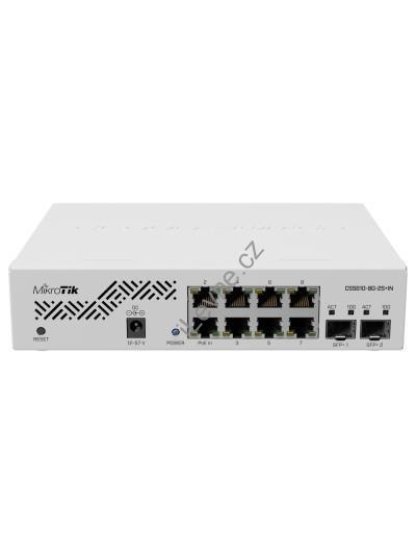 Mikrotik managed Switch CSS610-8G-2S+IN/ 8x Gbit port/ 2x 10G SFP+/ SwOS/ zdroj
