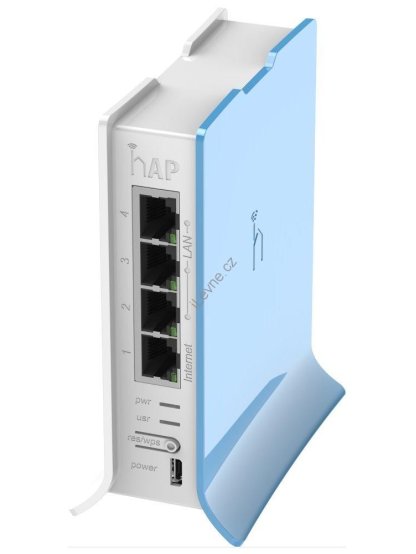 MikroTik RouterBOARD RB941-2nD-TC, hAP-Lite, 650Mhz CPU, 32MB RAM, 4xLAN, 2.4Ghz 802b/g/n, ROS L4, case, PSU