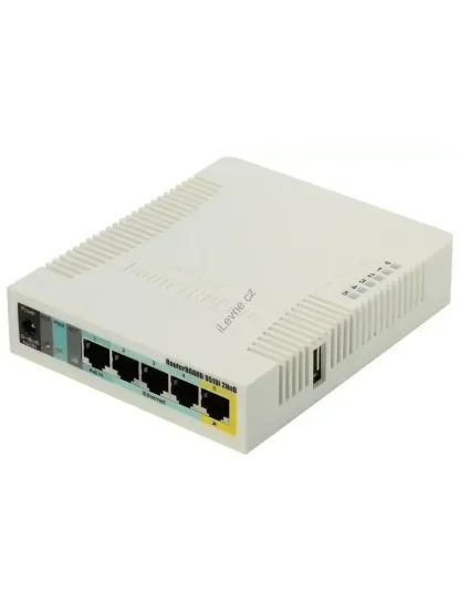 MikroTik RouterBOARD RB951Ui-2HnD 128 MB RAM/ 600 MHz/ 5x LAN/ 1x USB/ MIMO (2x2)/ 2.4Ghz 802b/g/n/, 1x PoE, vč L4