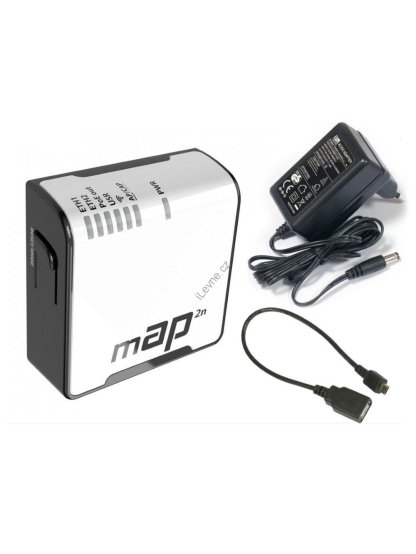MikroTik RouterBOARD RBmAP2nD, RouterOS L4, 2xLAN, plast. krabice, napájecí adaptér