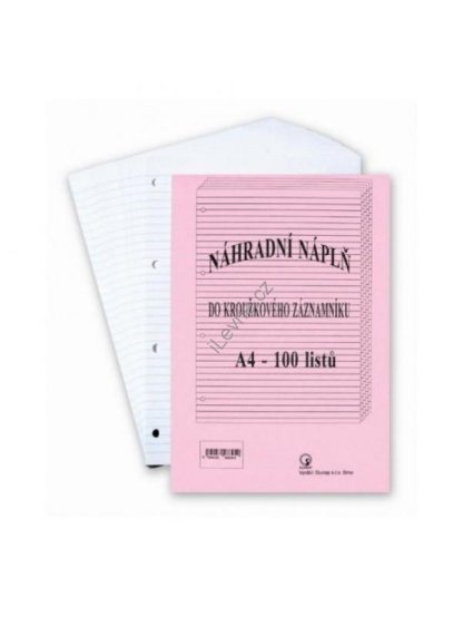 Náhradní náplň do kroužk. bloku A4 čtvereček 100 listů