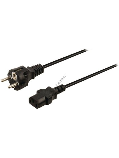 napájecí kabel 230V, přípojný 10A, konektor IEC-320-C13, přímá zástrčka, 3m
