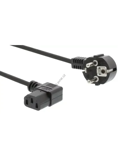 napájecí kabel 230V, přípojný 10A, konektor IEC-320-C13, úhlová zástrčka, 3m