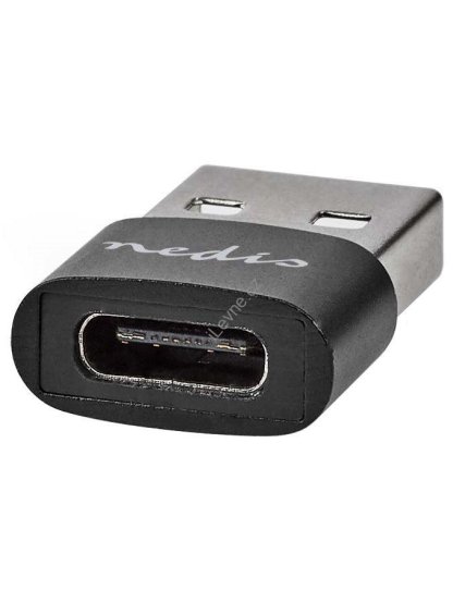 NEDIS adaptér USB/ konektory USB 2.0 A – USB-C zásuvka/ černý/ blistr