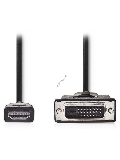 NEDIS kabel HDMI - DVI/ konektor HDMI - 24+1pinová zástrčka DVI-D/ černý/ 2m