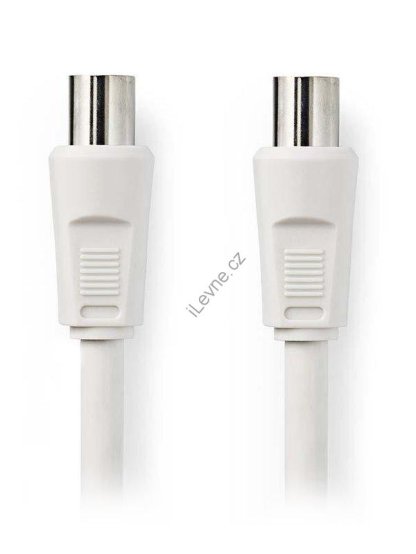 NEDIS koaxiální anténní kabel/ koaxiální zástrčka - koaxiální zásuvka/ bílý/ 10m