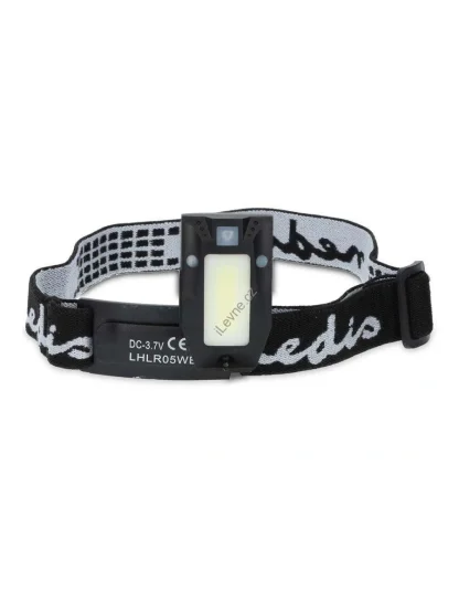 NEDIS LED čelovka/ 180 lm/ napájení z baterie/ napájení z USB/ 3.7 V DC/ včetně baterií/ dobíjecí/ černá