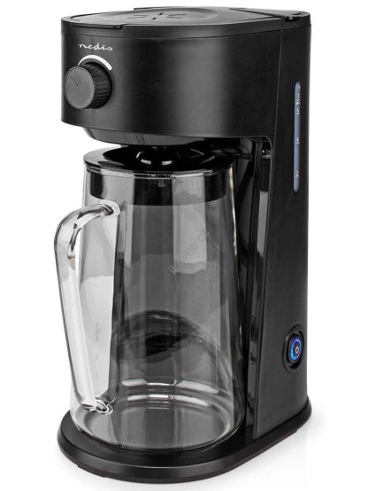 NEDIS přístroj na přípravu ledové kávy a ledového čaje/ kávový filtr/ objem 2.5 l/ 6 šálků/ černý