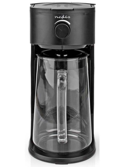 NEDIS přístroj na přípravu ledové kávy a ledového čaje/ kávový filtr/ objem 2.5 l/ 6 šálků/ černý