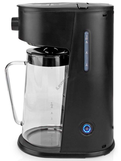 NEDIS přístroj na přípravu ledové kávy a ledového čaje/ kávový filtr/ objem 2.5 l/ 6 šálků/ černý
