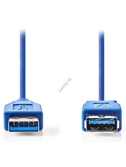 NEDIS prodlužovací kabel USB 3.0/ zástrčka A - zásuvka A/ modrý/ 2m
