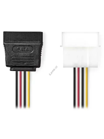 NEDIS redukční kabel interního napájení/ 15-pinová zásuvka SATA - zástrčka Molex/ 15cm