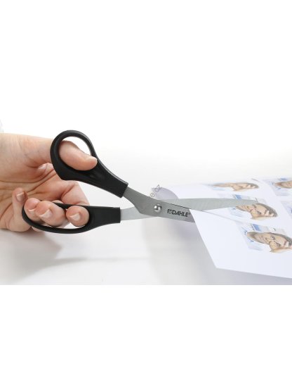 nůžky Office Comfort Grip, 20 cm, pro leváky, asymetrické, černé