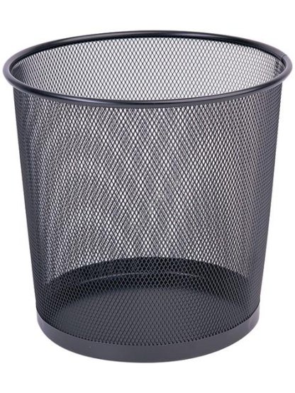 odpadkový koš Office Set, 12 l, Ø 265 mm, výška 280 mm, kov, černý