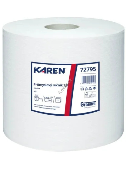 Papírové průmyslové utěrky KAREN XXL 72795 2-vrstvé bílé