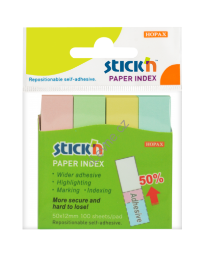 Papírové záložky Hopax Pastel Mix 50 x 12 mm 400 lístků