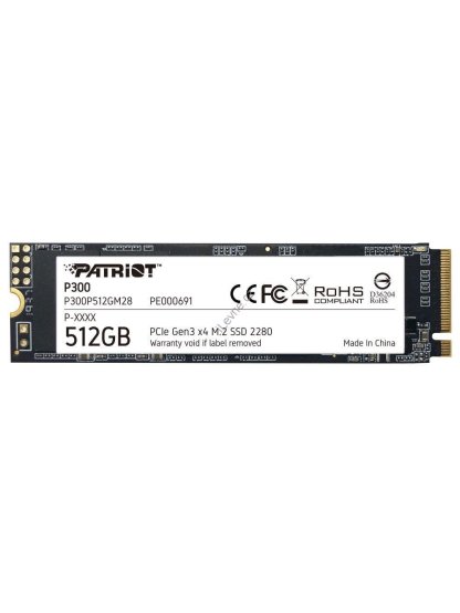 PATRIOT P300 512GB SSD / Interní / M.2 PCIe Gen3 x4 NVMe 1.3 / 2280
