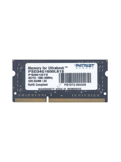 PATRIOT Ultrabook 4GB DDR3 1600MHz / SO-DIMM / CL11 / PC3-12800