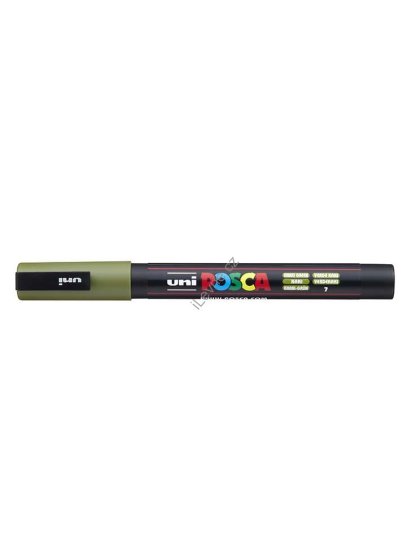 PC-3M akrylový popisovač Posca, 0,9-1,3 mm, khaki zelený (7)