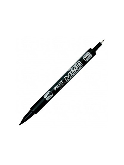 Pilot, permanentní popisovač dvouhrotý, SCA-TM-BG Twin Marker, černý