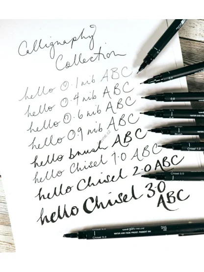 PIN Calligraphy sada 8 ks linerů, černý