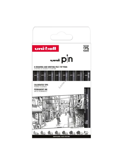 PIN Classic, sada linerů, 8 ks, (0,05 mm/ 0,2 mm/ 0,4 mm/ 0,6 mm/ 0,8 mm/ 1,0 mm / BR)