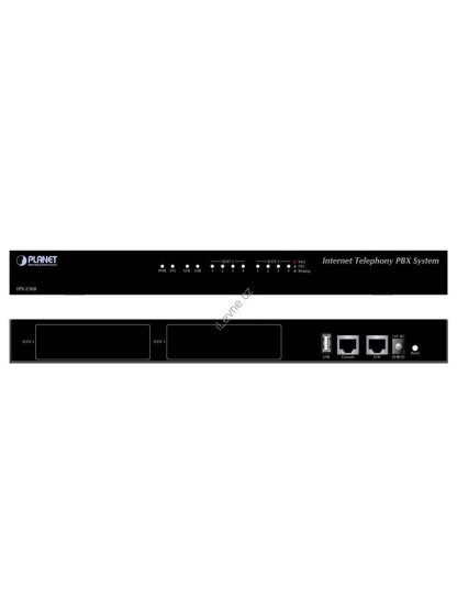 IPX-2100, IP PBX, SIP Proxy, 2x slot pro moduly, IVR, 100/30 uživatelů, DID, BLF, FAX, Skype-SIP, VPN, CZ