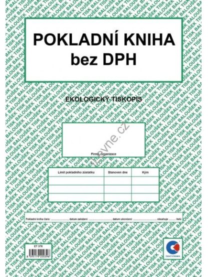Pokladní kniha bez DPH A4,50 listů