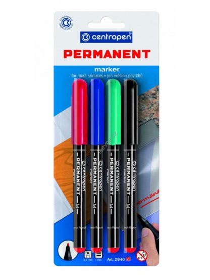 Popisovač Permanent 2846, 1 mm, sada 4 barev