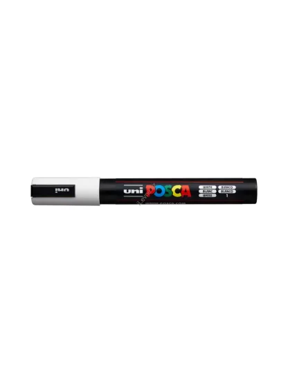 Posca popisovač PC-5M, 1,8 - 2,5 mm, bílá (1)