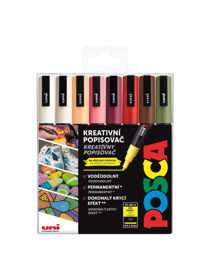 Posca sada popisovačů PC-3M, AUTUMN, 0,9 - 1,3 mm, mix zemitých tónů (8 ks)