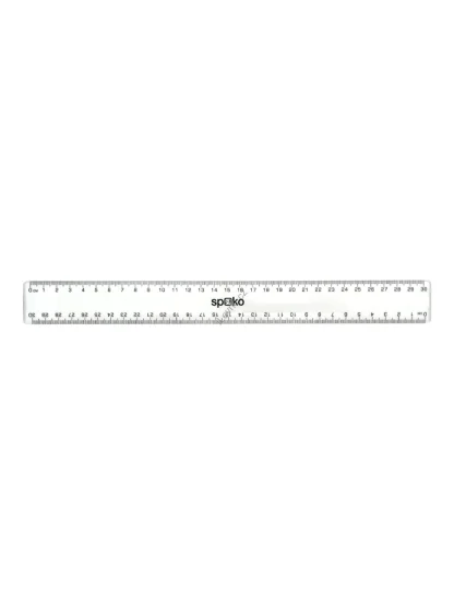 pravítko, 30 cm, transparentní