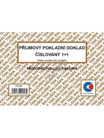 Příjmový pokl.doklad A6 samopropis,číslovaný,50 listů