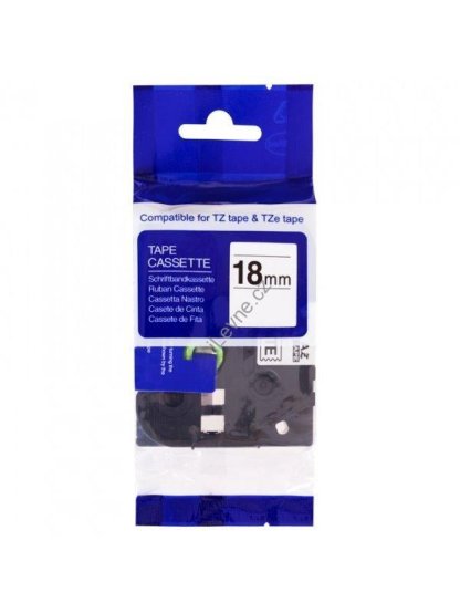 PRINTLINE kompatibilní páska s Brother HSe-241, 18mm, černý tisk/ bílý podklad, bužírka