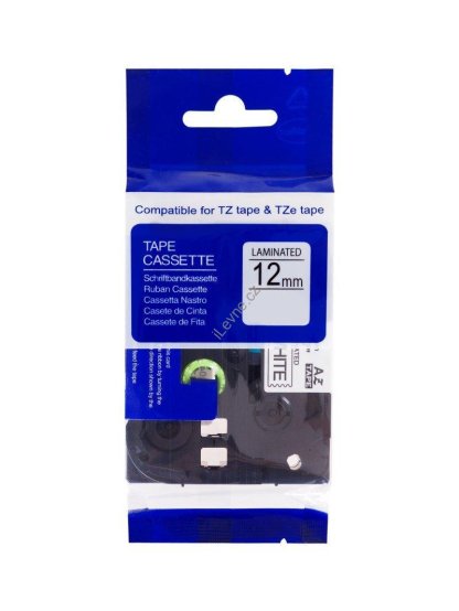 PRINTLINE kompatibilní páska s Brother TZE-FX231,12mm, černý tisk/bílý podklad, flexibilní