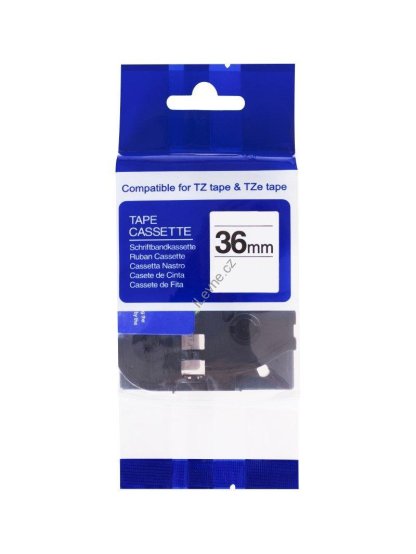 PRINTLINE kompatibilní páska s Brother TZE-FX661,36mm,černý tisk/žlutý podklad, flexibilní