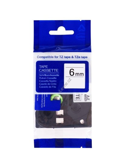 PRINTLINE kompatibilní páska s Brother TZE-S211, 6mm, černý tisk / bílý podklad, extra adhezivní