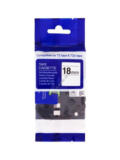 PRINTLINE kompatibilní páska s Brother TZE-SE4, 18mm, černý tisk/bílý podklad, plombovací