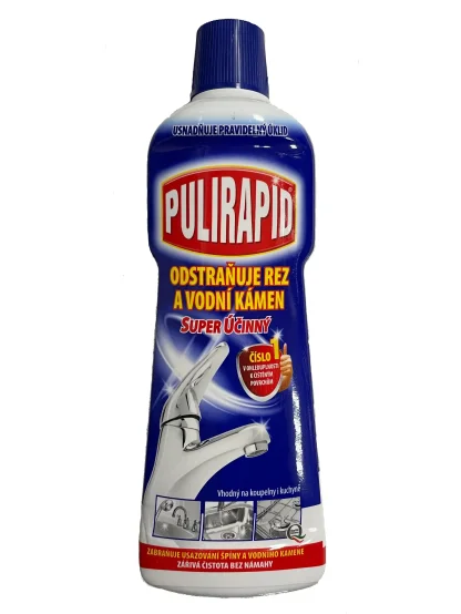 Pulirapid, tekutý čistič na vodní kámen a rez, 0,75 l